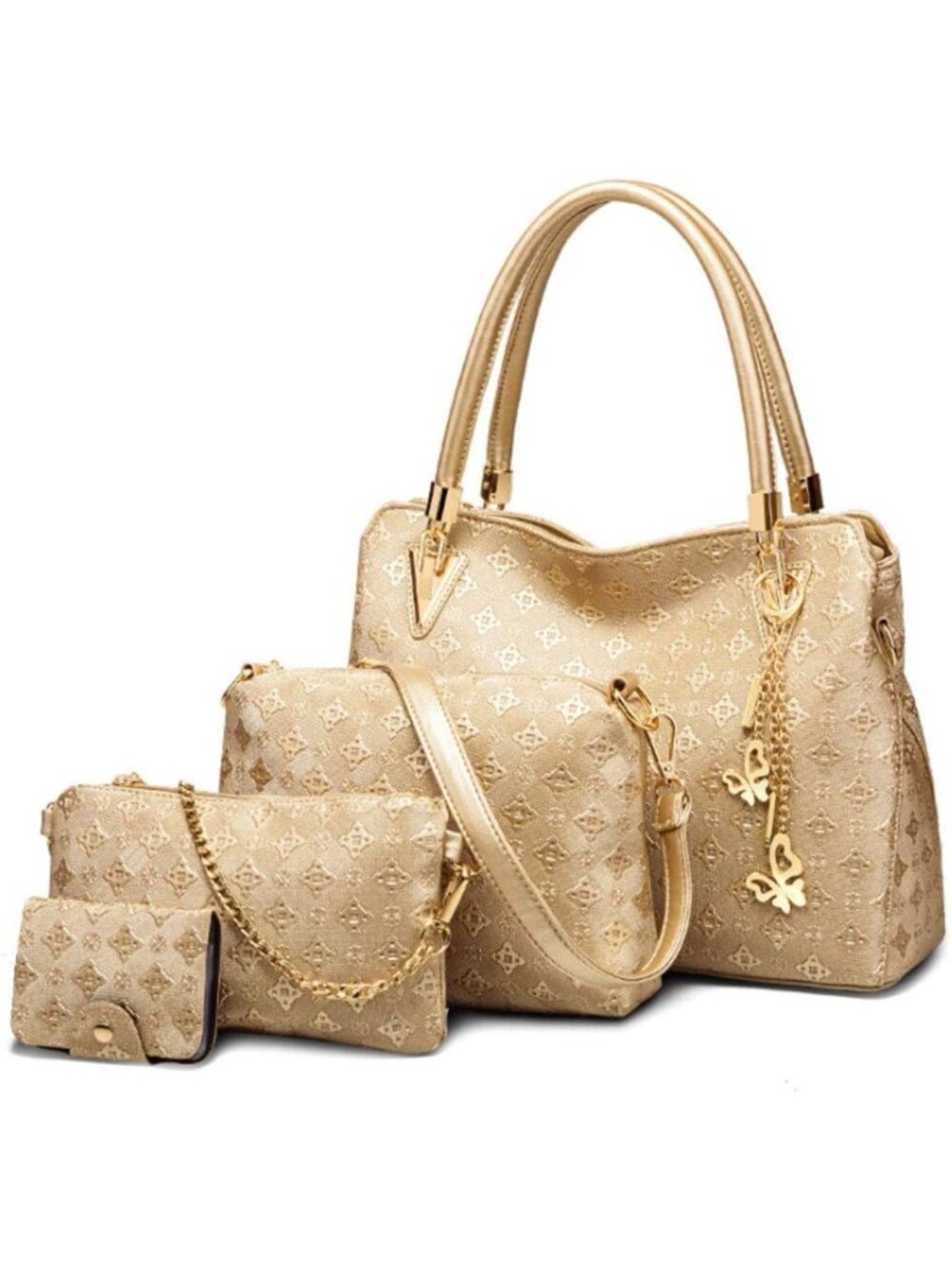 Chic Women's PU Tote Handbag with Tassel Detail, Satchel & Clutch Card Holder